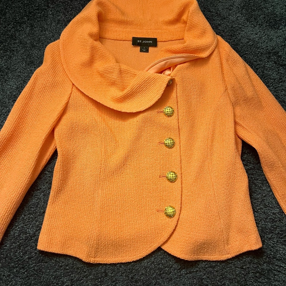 St. John Collection Peach Jacket, Size 10.